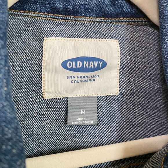 Old Navy Blue Boxy Denim Button Up Jean Jacket 714108-00 Womens size Med - Picture 3 of 6